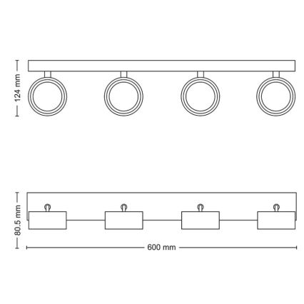 Philips - Faretto LED 4xLED/5,5W/230V bianco