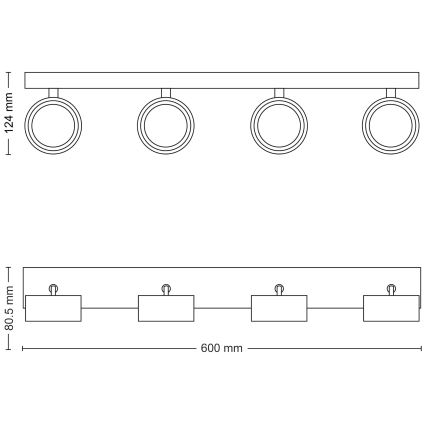 Philips - Faretto LED 4xLED/5,5W/230V nero