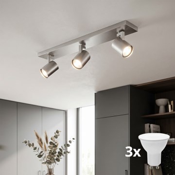 Philips - Faretto LED cromo satinato 3xGU10/20W/230V