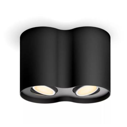Philips - Faretto LED dimmerabile Hue PILLAR 2xGU10/4,2W/230V 2200-6500K + telecomando nero