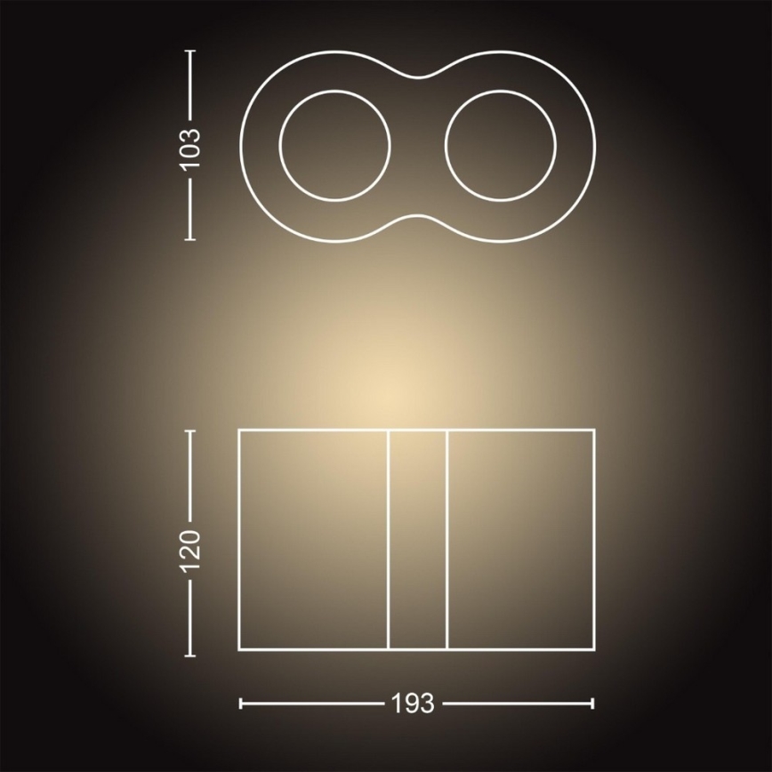 Philips - Faretto LED dimmerabile Hue PILLAR 2xGU10/4,2W/230V 2200-6500K + telecomando nero