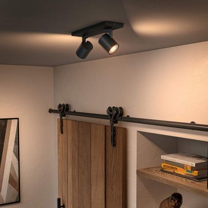 Philips - Faretto LED dimmerabile Hue RUNNER 2xGU10/4,2W/230V 2200-6500K + telecomando nero