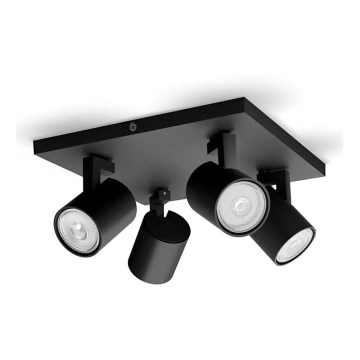 Philips - Faretto LED RGBW dimmerabile RUNNER 4xGU10/6,5W/230V 2700-6500K nero