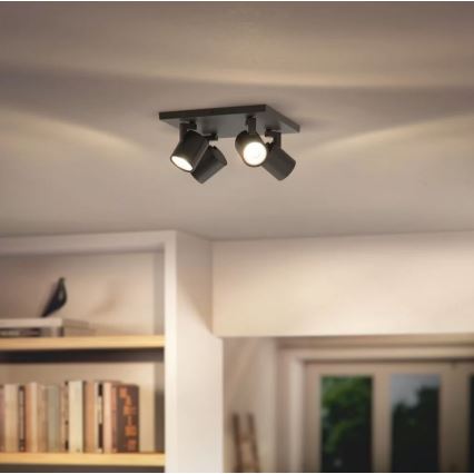 Philips - Faretto LED RGBW dimmerabile RUNNER 4xGU10/6,5W/230V 2700-6500K nero