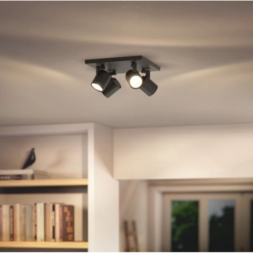 Philips - Faretto LED RGBW dimmerabile RUNNER 4xGU10/6,5W/230V 2700-6500K nero