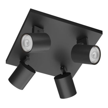 Philips - Faretto LED RGBW dimmerabile RUNNER 4xGU10/6,5W/230V 2700-6500K nero