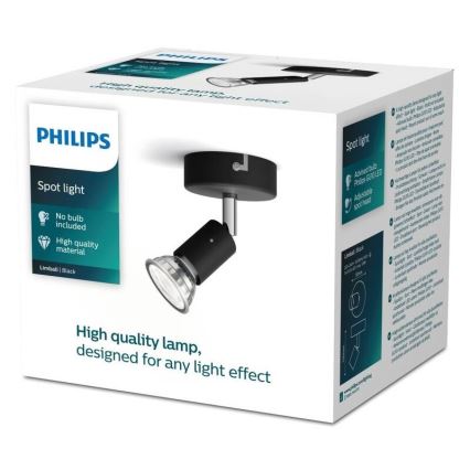 Philips - Faretto 1xGU10/50W/230V nero