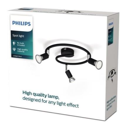 Philips - Faretto 3xGU10/50W/230V nero