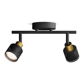 Philips - Faretto NIALL 2xGU10/5W/230V nero/ottone