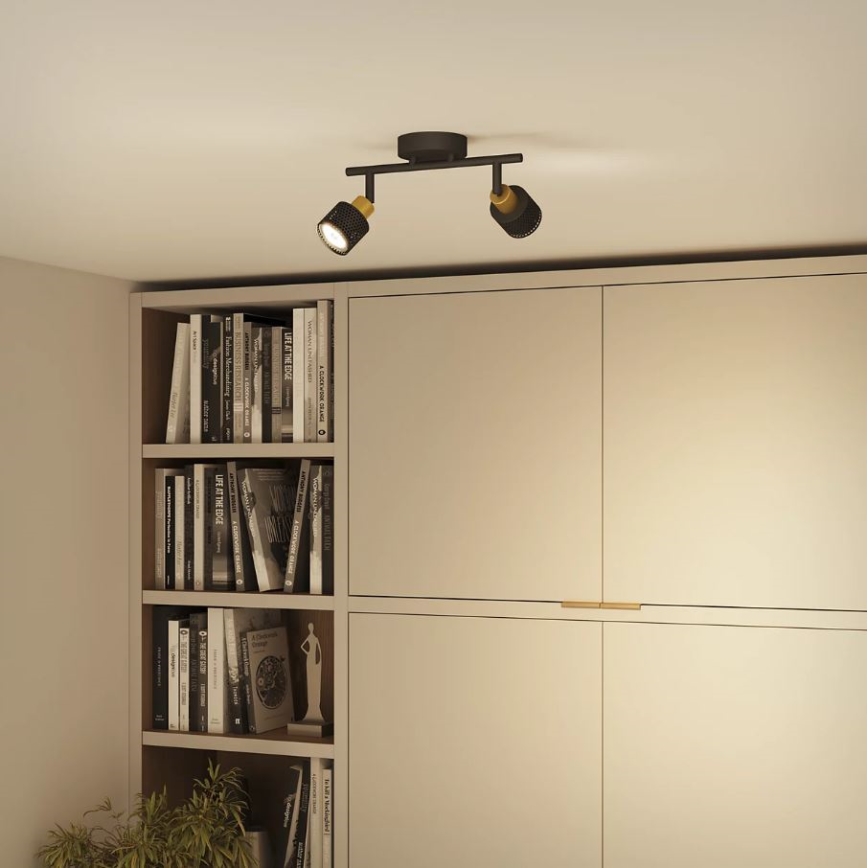 Philips - Faretto NIALL 2xGU10/5W/230V nero/ottone