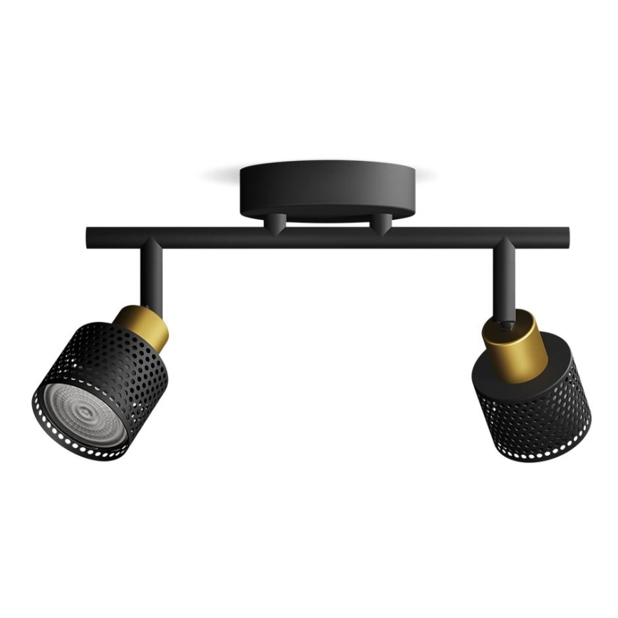 Philips - Faretto NIALL 2xGU10/5W/230V nero/ottone