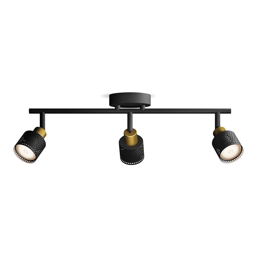 Philips - Faretto NIALL 3xGU10/5W/230V nero/ottone