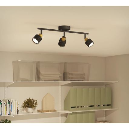 Philips - Faretto NIALL 3xGU10/5W/230V nero/ottone