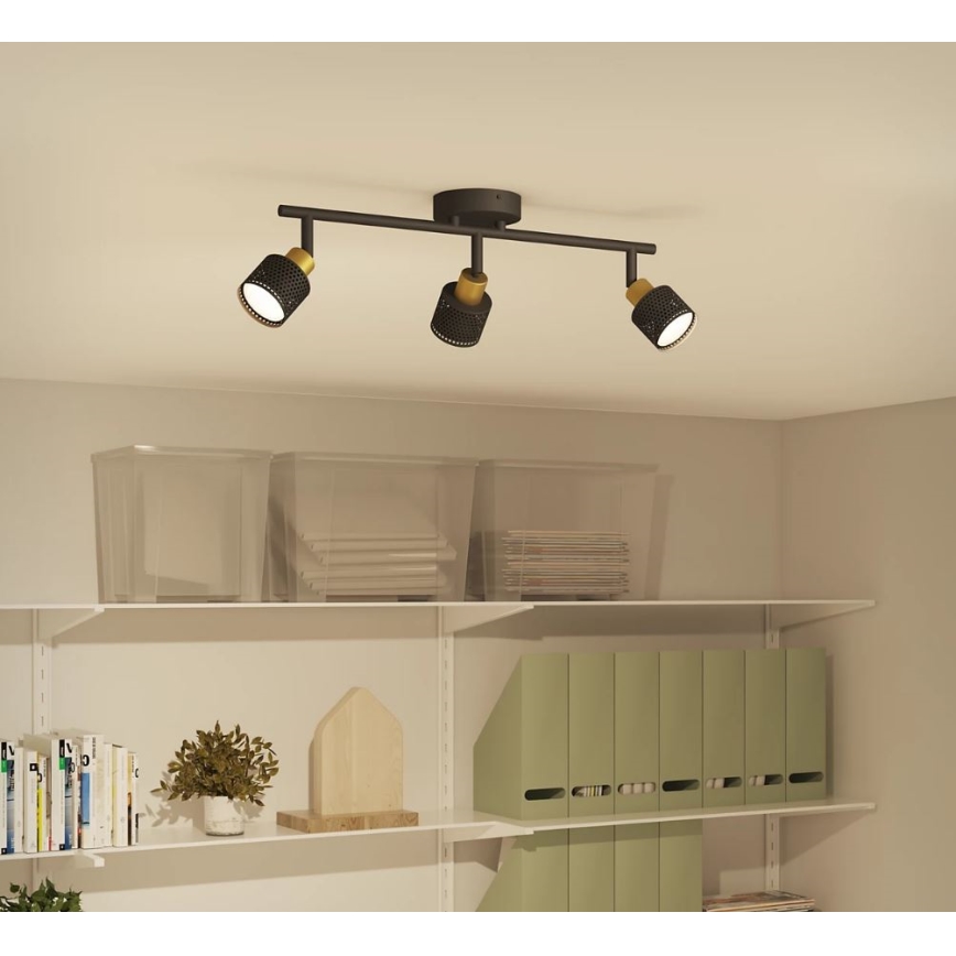 Philips - Faretto NIALL 3xGU10/5W/230V nero/ottone