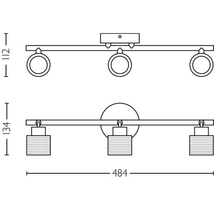 Philips - Faretto NIALL 3xGU10/5W/230V nero/ottone