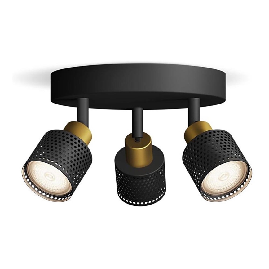 Philips - Faretto NIALL 3xGU10/5W/230V nero/ottone