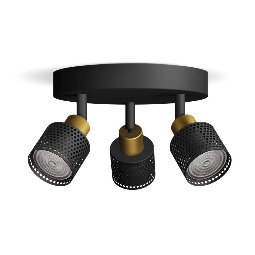 Philips - Faretto NIALL 3xGU10/5W/230V nero/ottone