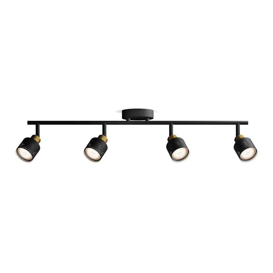 Philips - Faretto NIALL 4xGU10/5W/230V nero/ottone