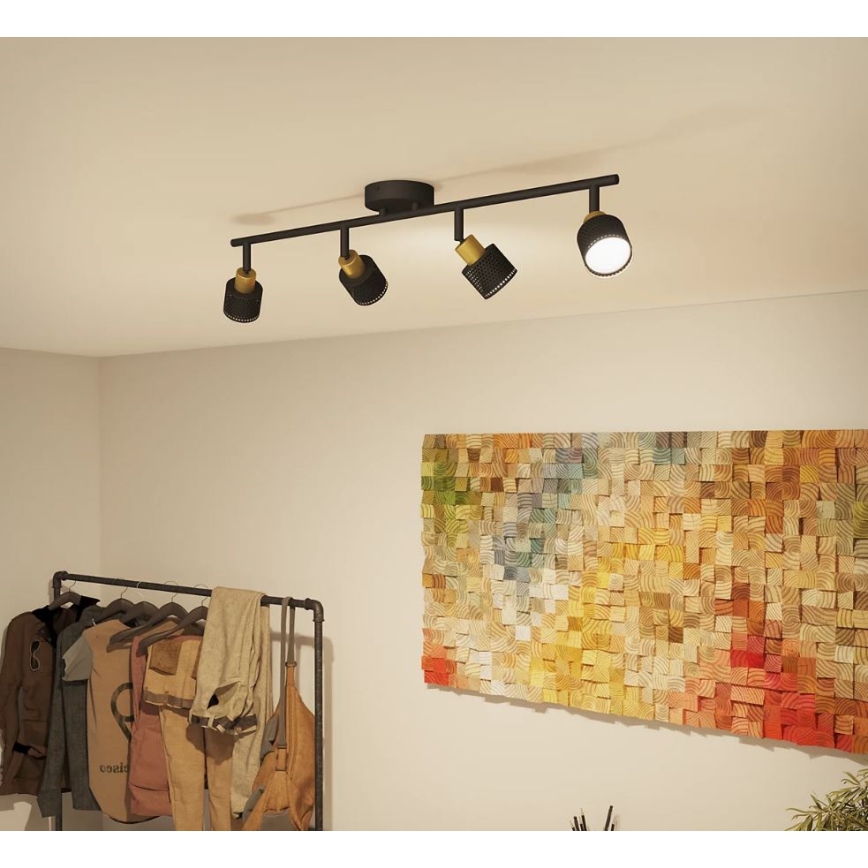 Philips - Faretto NIALL 4xGU10/5W/230V nero/ottone