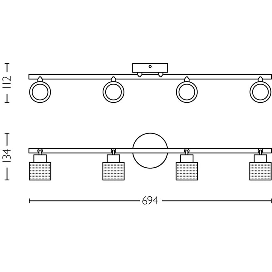 Philips - Faretto NIALL 4xGU10/5W/230V nero/ottone