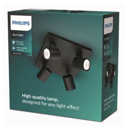 Philips - Faretto 4xGU10/20W/230V nero