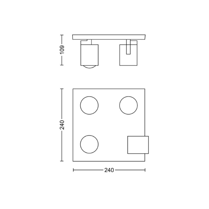 Philips - Faretto 4xGU10/20W/230V nero