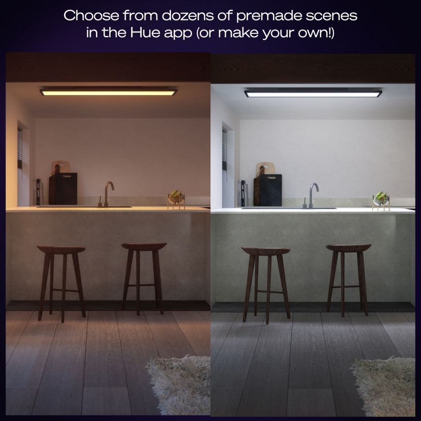 Philips - Lampada da soffitto dimmerabile a LED Hue AURELLE LED/39W/230V 2200-6500K 120x30 cm nero