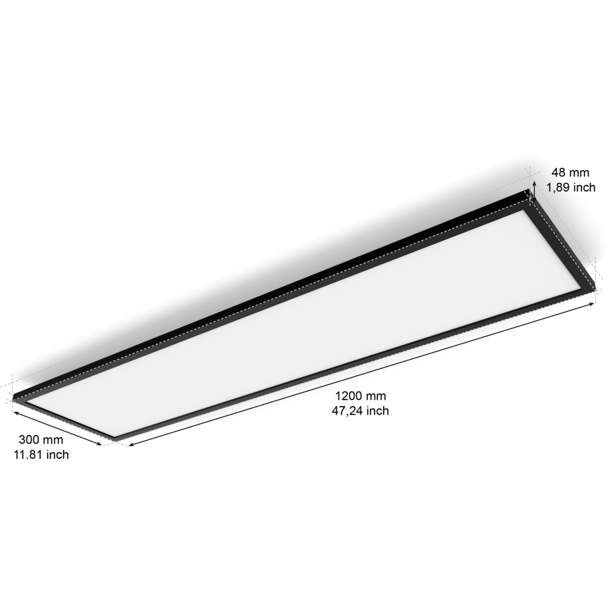 Philips - Lampada da soffitto dimmerabile a LED Hue AURELLE LED/39W/230V 2200-6500K 120x30 cm nero