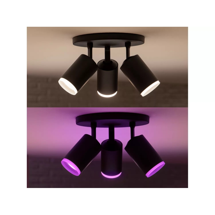 Philips - Faretto dimmerabile LED RGBW Hue FUGATO 3xGU10/4,2W/230V 2000-6500K nero