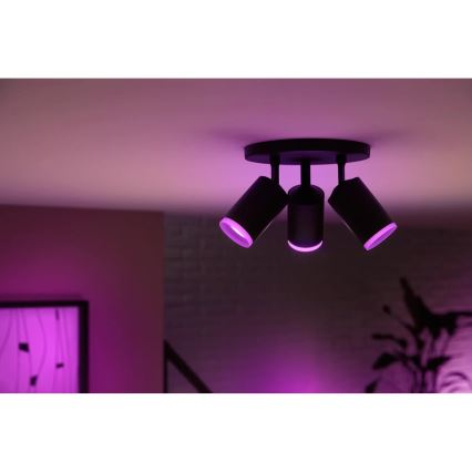 Philips - Faretto dimmerabile LED RGBW Hue FUGATO 3xGU10/4,2W/230V 2000-6500K nero