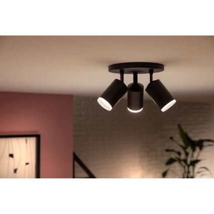 Philips - Faretto dimmerabile LED RGBW Hue FUGATO 3xGU10/4,2W/230V 2000-6500K nero