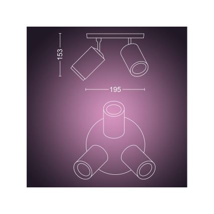 Philips - Faretto dimmerabile LED RGBW Hue FUGATO 3xGU10/4,2W/230V 2000-6500K nero