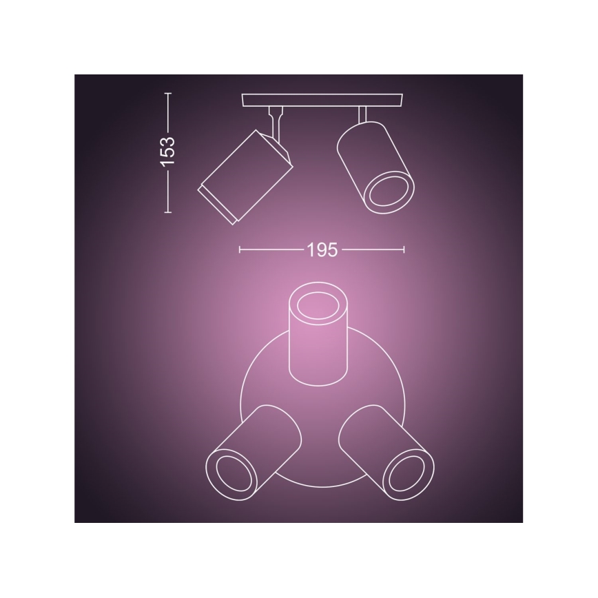 Philips - Faretto dimmerabile LED RGBW Hue FUGATO 3xGU10/4,2W/230V 2000-6500K nero