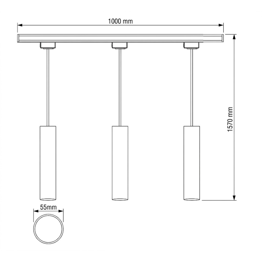 Philips - Lampada a sospensione con cavo per sistema a binario EASYLINK, 3x GU10/7W/230V, 1 m, nera