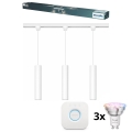 Philips - Lampada a sospensione dimmerabile a cavo per sistema a binario EASYLINK HUE LED RGBW 3xGU10/4,7W/230V 2200-6500K 1m bianco + Hue bridge