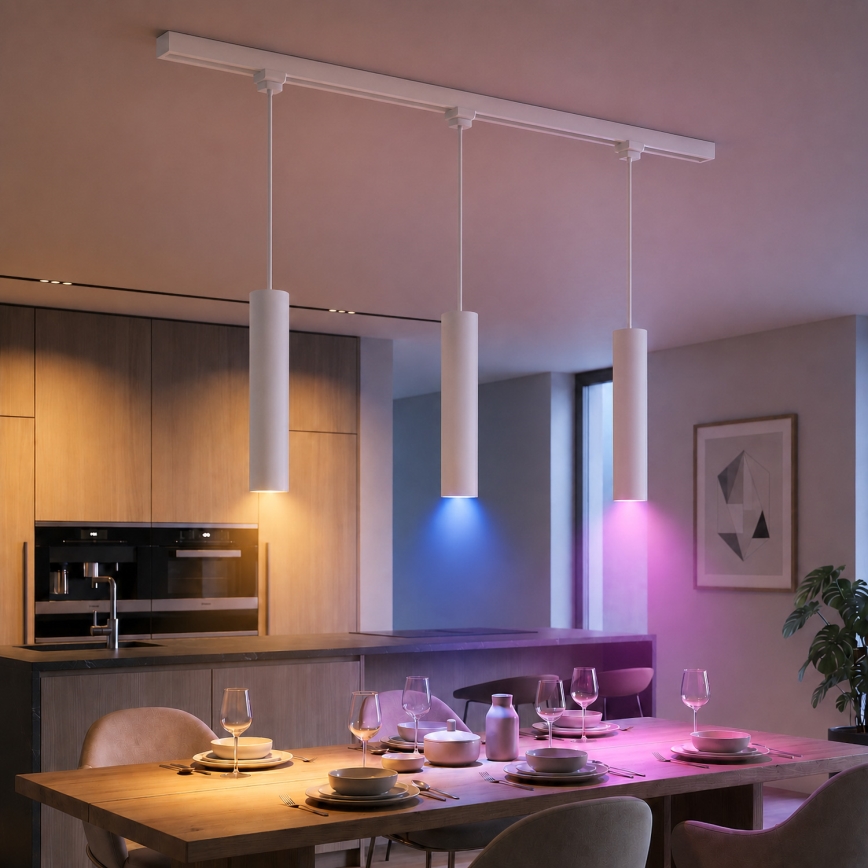 Philips - Lampada a sospensione LED RGBW dimmerabile su cavo per il sistema a binario EASYLINK HUE 3xGU10/4,7W/230V 2200-6500K 1m bianco