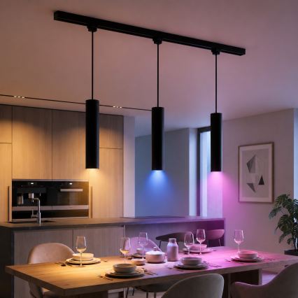 Philips - LED RGBW lampada a sospensione dimmerabile su cavo per sistema a binario EASYLINK HUE 3xGU10/4,7W/230V 2200-6500K 1m nero