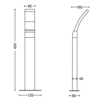 Philips - Lampada da esterno a LED LED/12W/230V 2700K 60 cm IP44