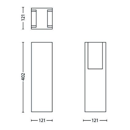 Philips - Lampada da esterno BRIDGE 1xE27/14W/230V IP44 40,2 cm