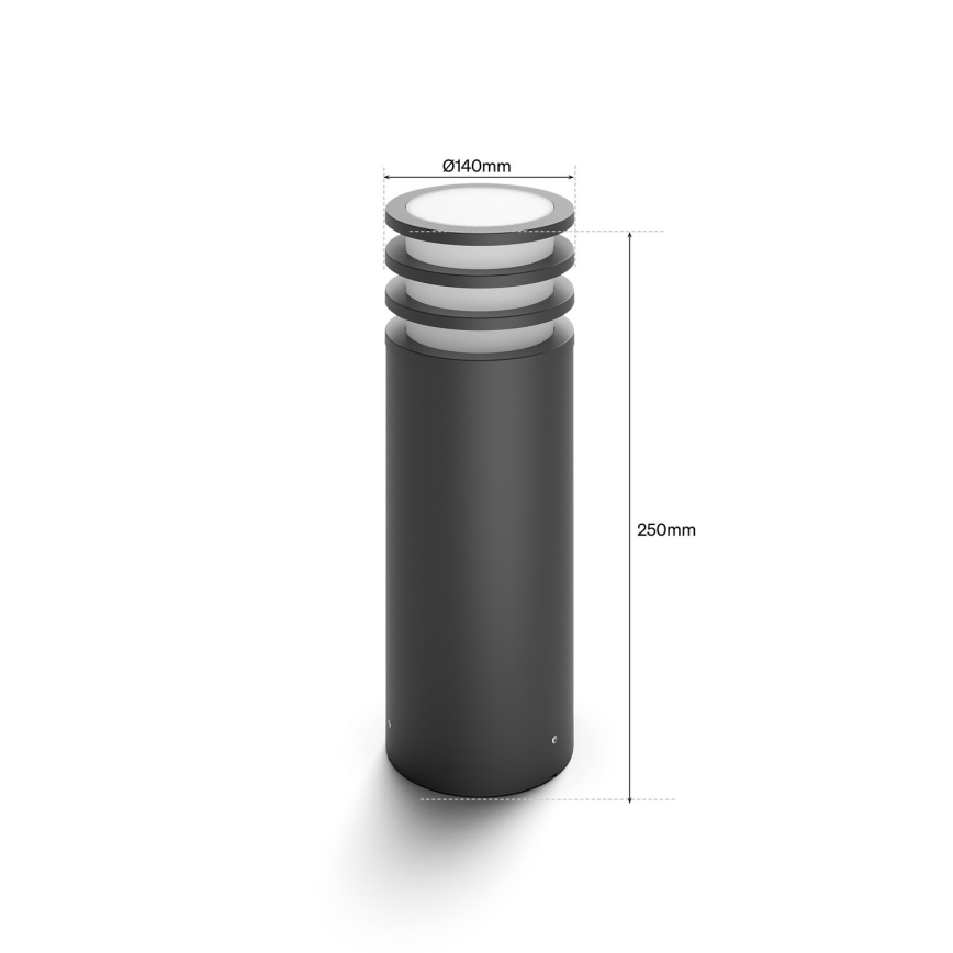 Philips - Lampada da esterno dimmerabile LED RGB Hue LUCCA 1xE27/8,1W/230V 25 cm 1000-20000K IP44