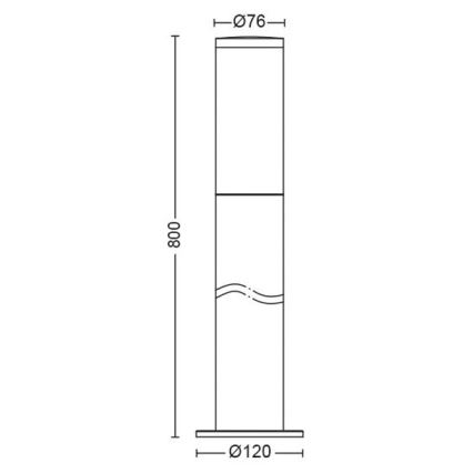 Philips - Lampada da esterno UTRECHT 1xE27/20W/230V 80 cm IP44