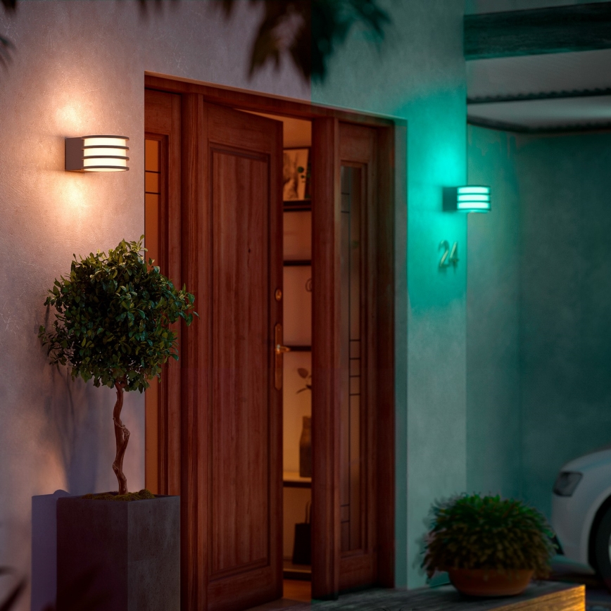 Philips - Applique da esterno dimmerabile LED RGB Hue LUCCA 1xE27/8,1W/230V 1000-20000K IP44