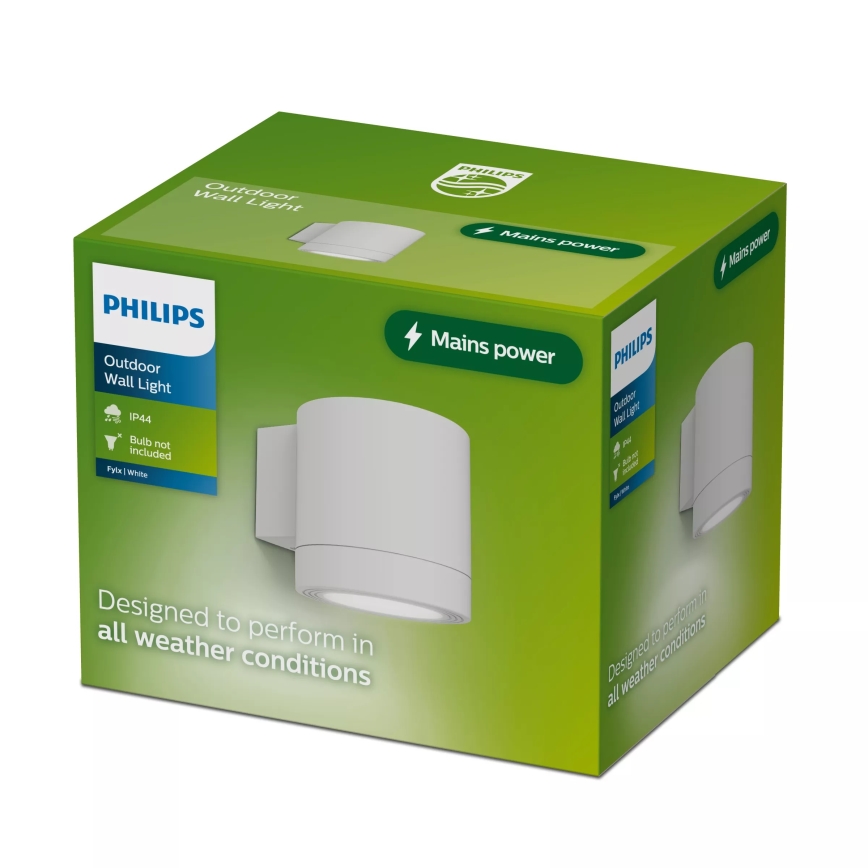 Philips - Lampada da parete per esterni FYLX 1xGU10/5W/230V bianca IP44
