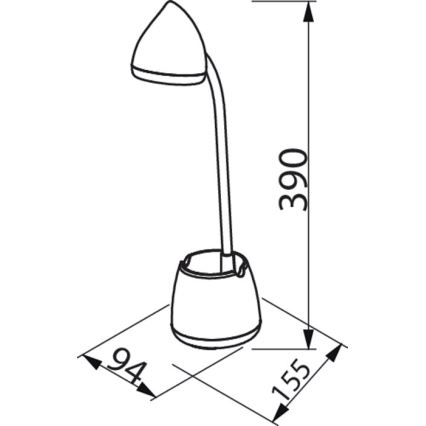 Philips - Lampada da tavolo LED touch dimmerabile HAT LED/4,5W/5V 3000/4000/5700K CRI 90