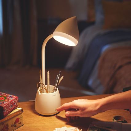 Philips - Lampada da tavolo LED dimmerabile con funzione Touch HAT LED/4,5W/5V 1800 mAh 3000/4000/5700K CRI 90