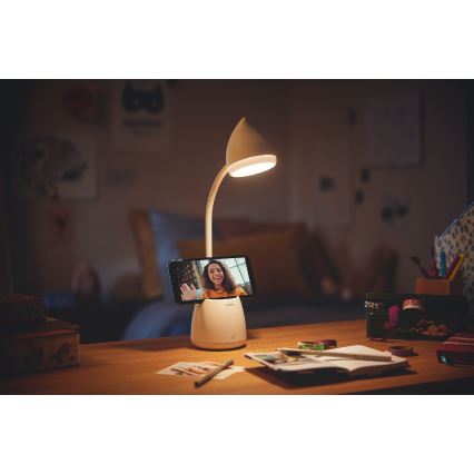 Philips - Lampada da tavolo LED dimmerabile con funzione Touch HAT LED/4,5W/5V 1800 mAh 3000/4000/5700K CRI 90