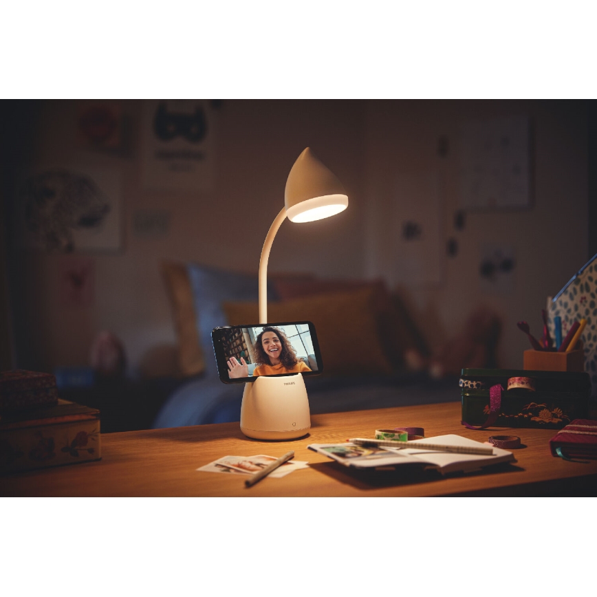 Philips - Lampada da tavolo LED dimmerabile con funzione Touch HAT LED/4,5W/5V 1800 mAh 3000/4000/5700K CRI 90