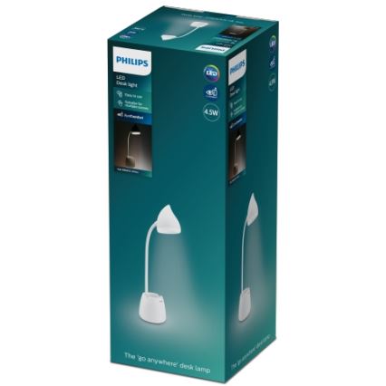 Philips - Lampada da tavolo LED dimmerabile con funzione Touch HAT LED/4,5W/5V 1800 mAh 3000/4000/5700K CRI 90