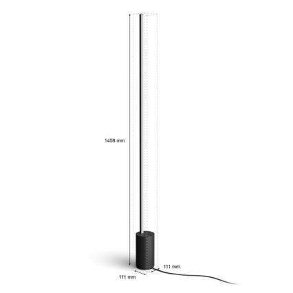 Philips - Lampada da terra LED RGBW dimmerabile Hue SIGNE LED/29W/230V 2000-6500K nero