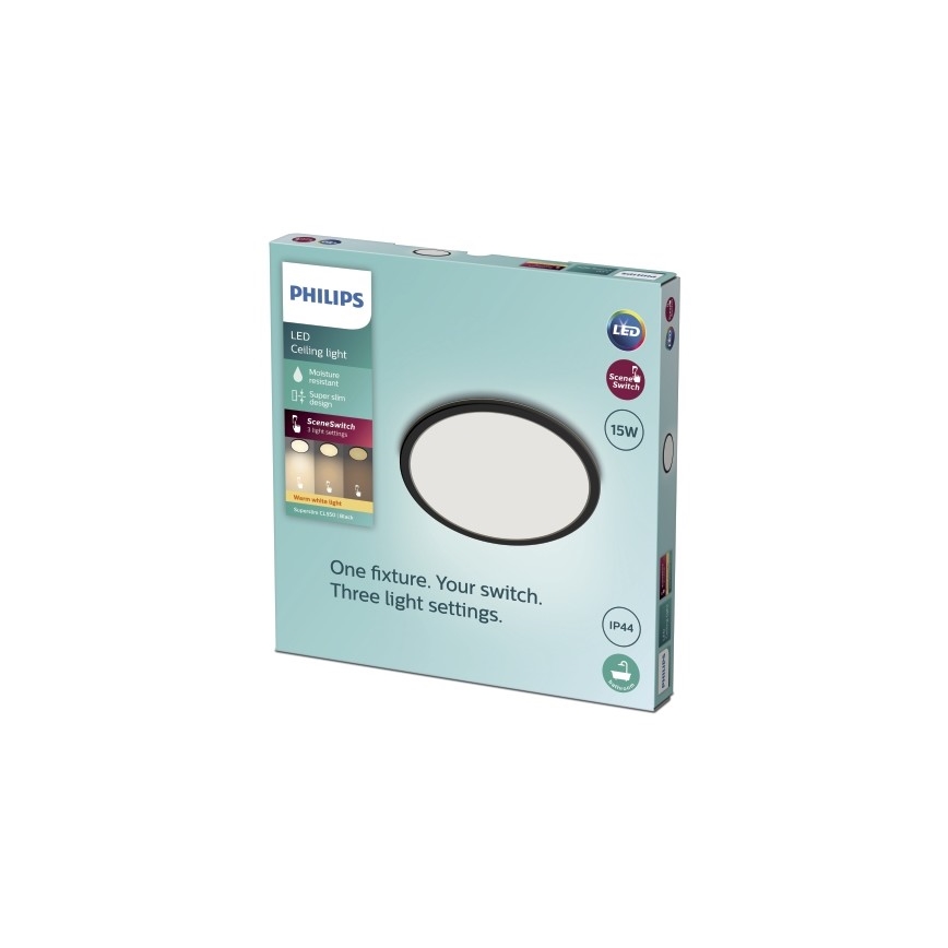 Philips - Plafoniera LED da bagno dimmerabile SCENE SWITCH LED/15W/230V IP44 2700K
